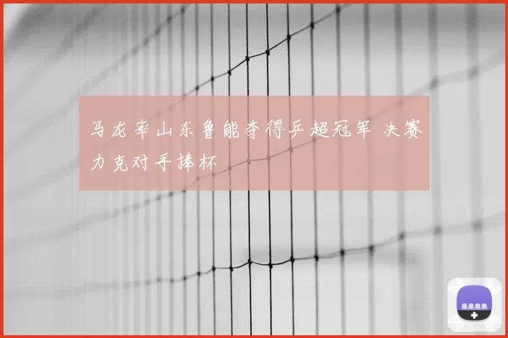 马龙率山东鲁能夺得乒超冠军 决赛力克对手捧杯
